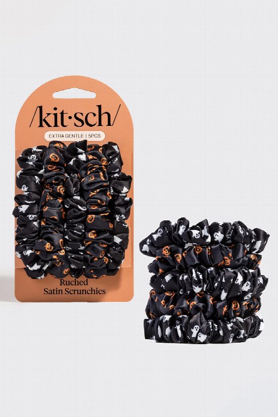 Hauntingly Happy Satin Scrunchies